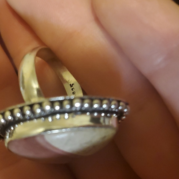 New Heart Shaped Mookaite 925 Silver Statement Ring. - Picture 10 of 10
